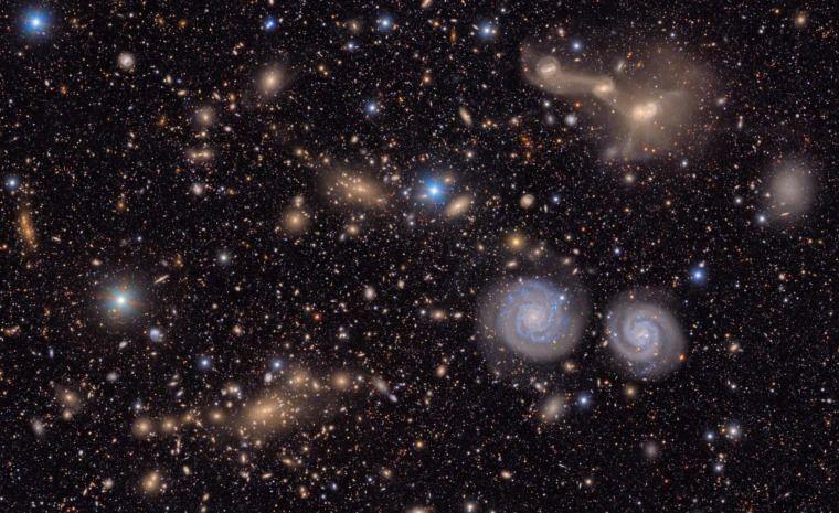 Spirals, interacting galaxies, and much more are visible in this small section of a much larger image taken of the Virgo Cluster by the Vera C. Rubin Observatory.